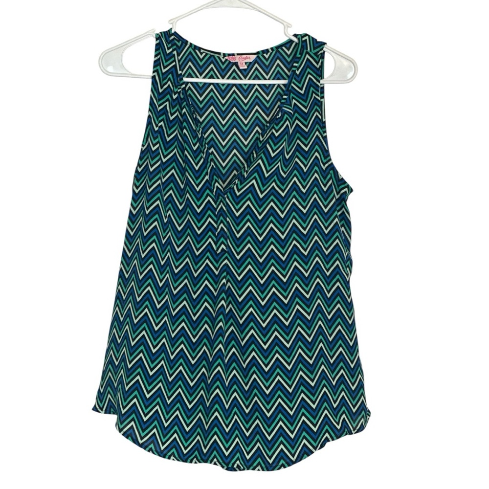 Candie’s Chevron Print Sleeveless Blouse – Size Medium